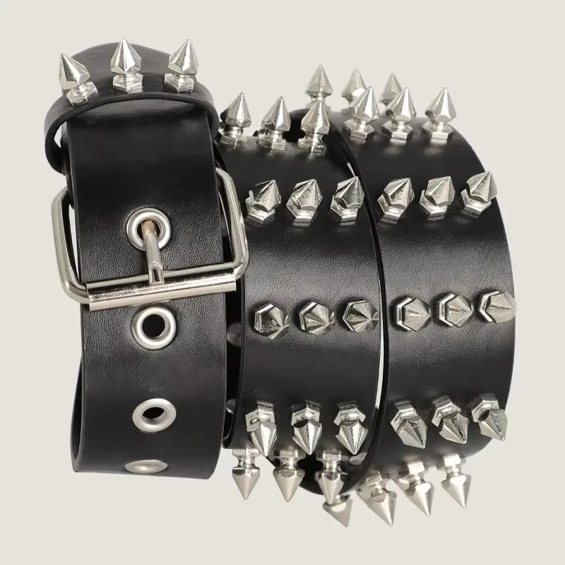Men's Punk Style Rivet Decorated Heavy Metal Belt Women Casual Fashion Jeans Decorative Belt-Rock Gothic Y2k Belts For Men Women