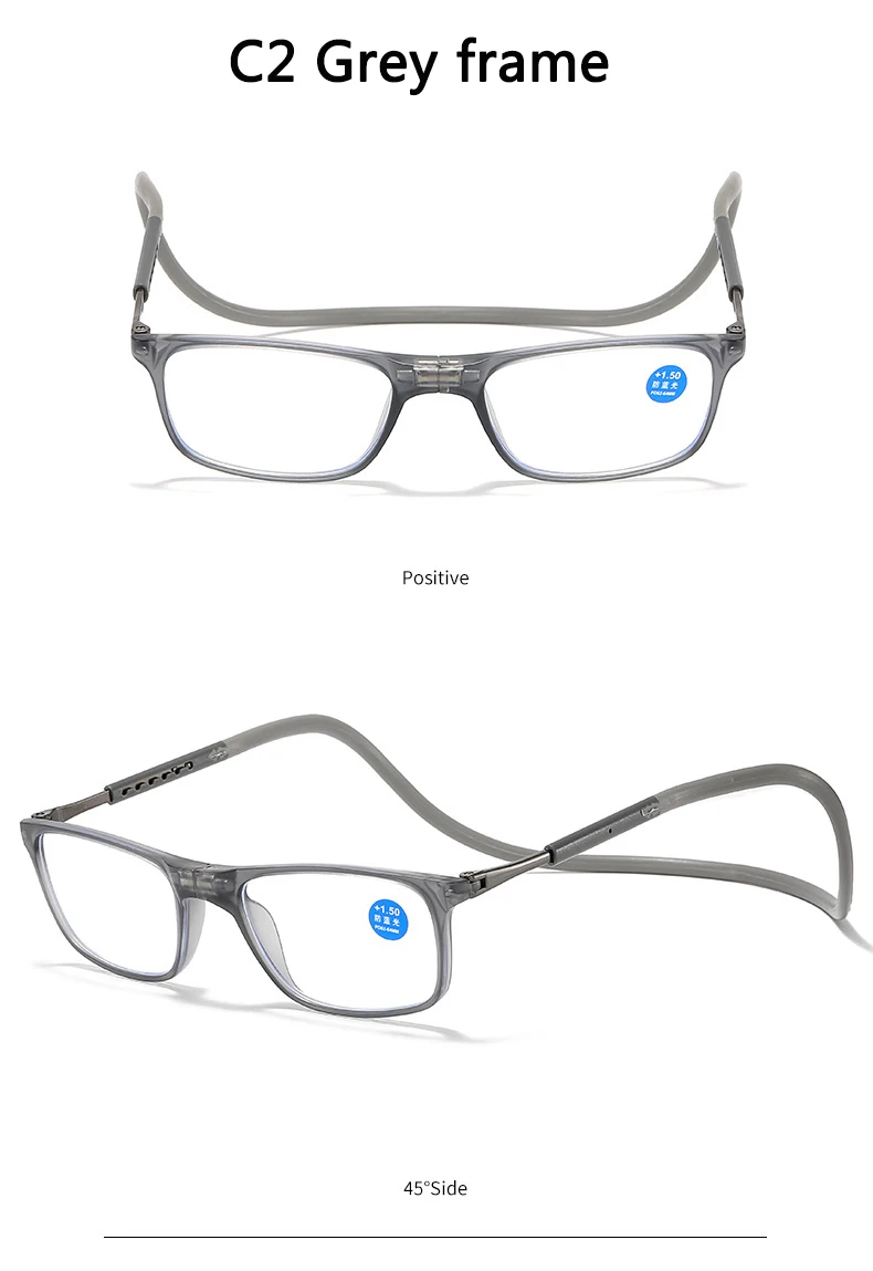 Portable Magnetic Reading Glasses for Men Reading Glasses with Magnet Hang on Neck Presbyopic Glasses Women