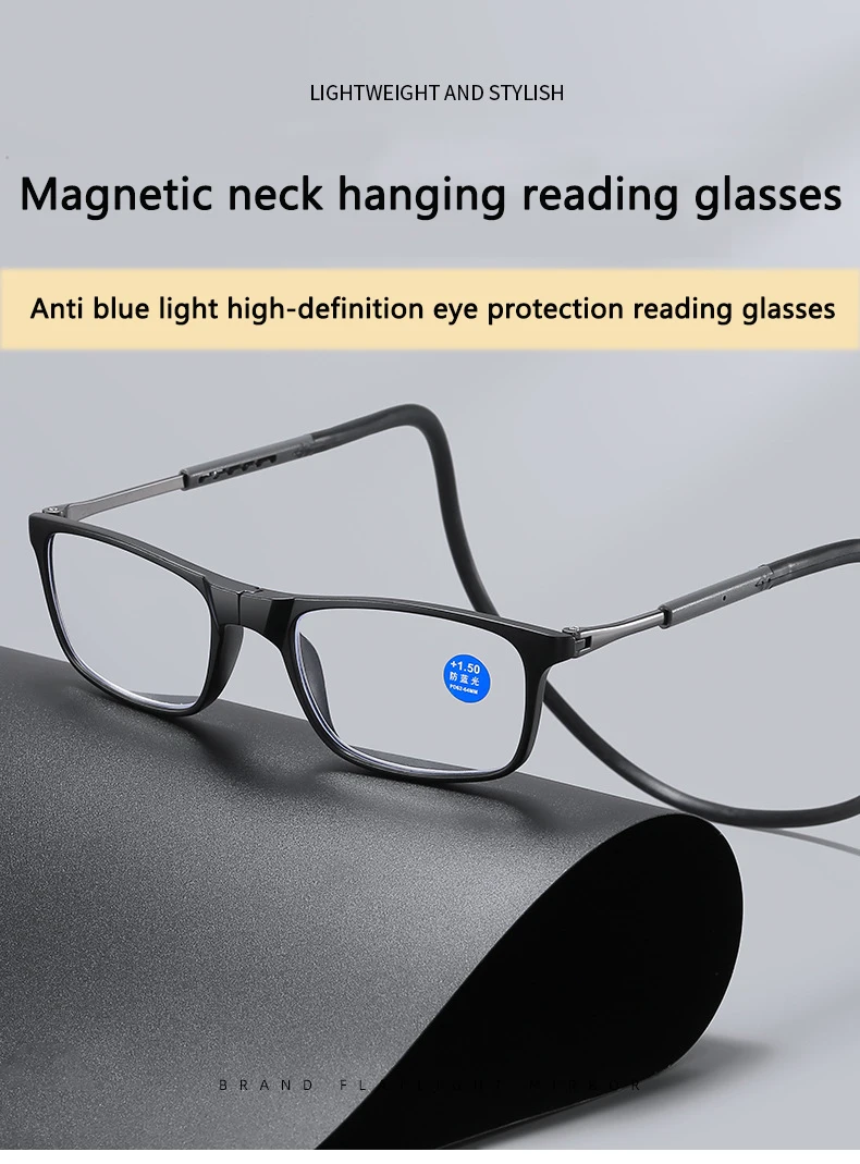 Portable Magnetic Reading Glasses for Men Reading Glasses with Magnet Hang on Neck Presbyopic Glasses Women