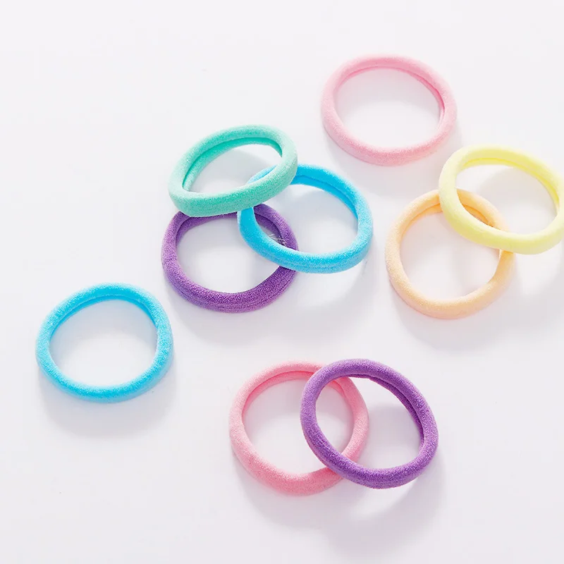 100PCS/Set Women Girls 4.0CM Colorful Nylon Elastic Hair Bands Ponytail Hold Hair Tie Rubber Bands Scrunchie Hair Accessories
