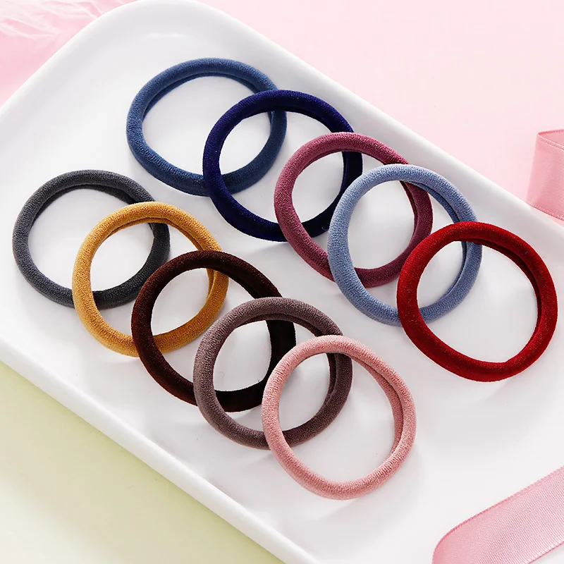 100PCS/Set Women Girls 4.0CM Colorful Nylon Elastic Hair Bands Ponytail Hold Hair Tie Rubber Bands Scrunchie Hair Accessories