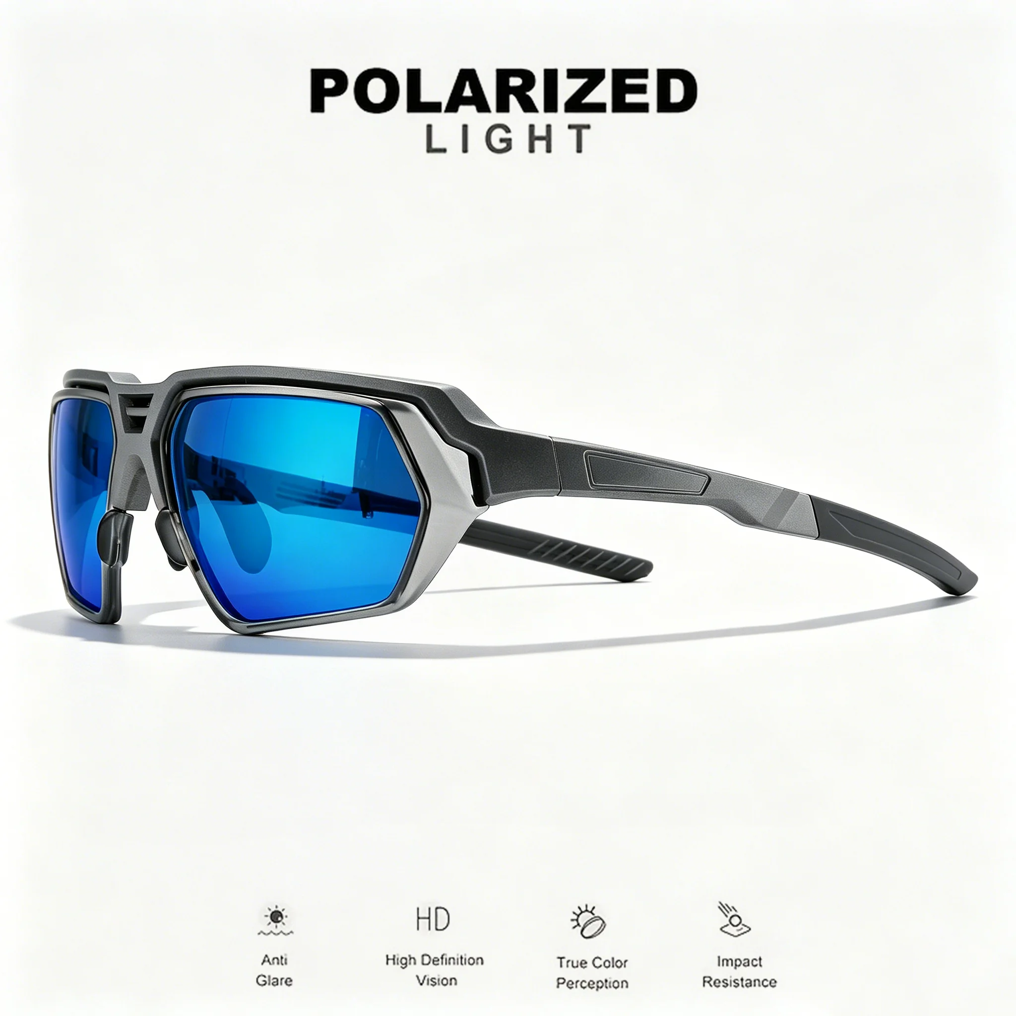 New Polarized Sunglasses for Men - Blue Mirror Yellow Tint Lens, Adjustable Nose Pads, UV400 for Sunny & Cloudy Days, Driving,