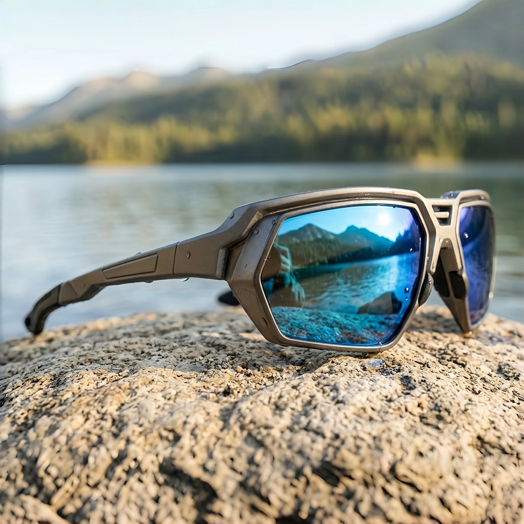 New Polarized Sunglasses for Men - Blue Mirror Yellow Tint Lens, Adjustable Nose Pads, UV400 for Sunny & Cloudy Days, Driving,