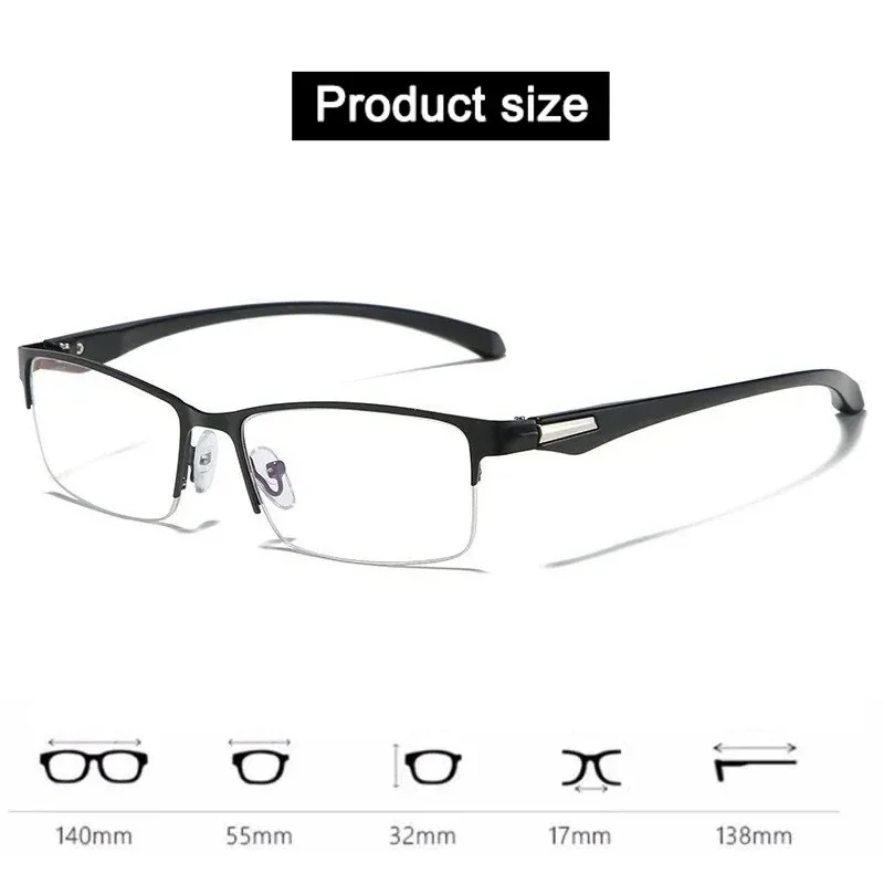Progressive Multifocal Reading Glasses Men Half Photochromic Anti Blue Light Eyeglasses Multifunctional Near Far Dual Purpose