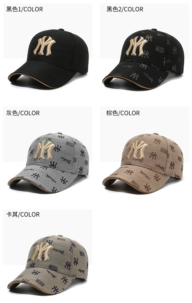 Unisex MY Letter Embroidery Baseball Caps Spring and Autumn Outdoor Adjustable Casual Hats Sunscreen Hat Sports Cap