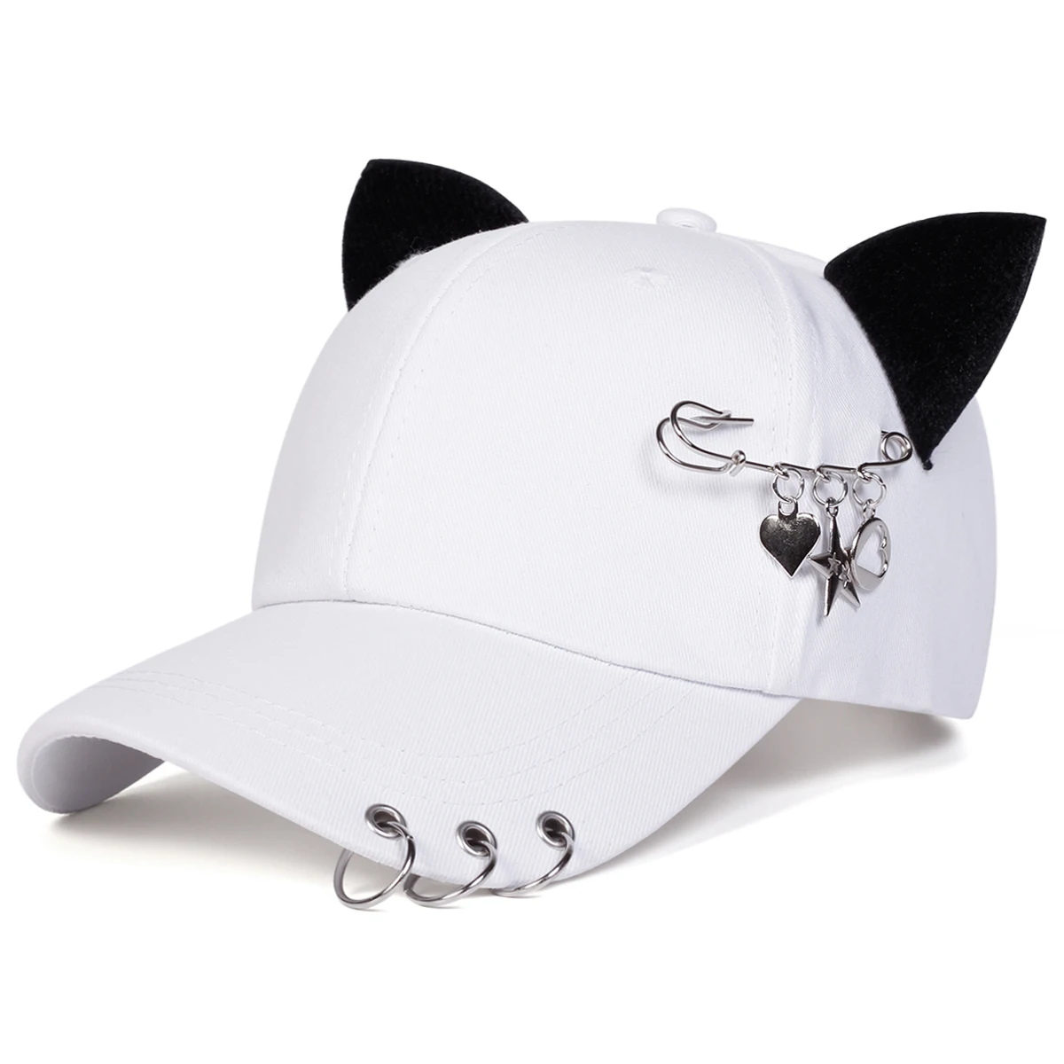 Unisex Cat Ear Pin Love Baseball Caps Spring Autumn Outdoor Adjustable Casual Hats Sunscreen Hat Sports Cap
