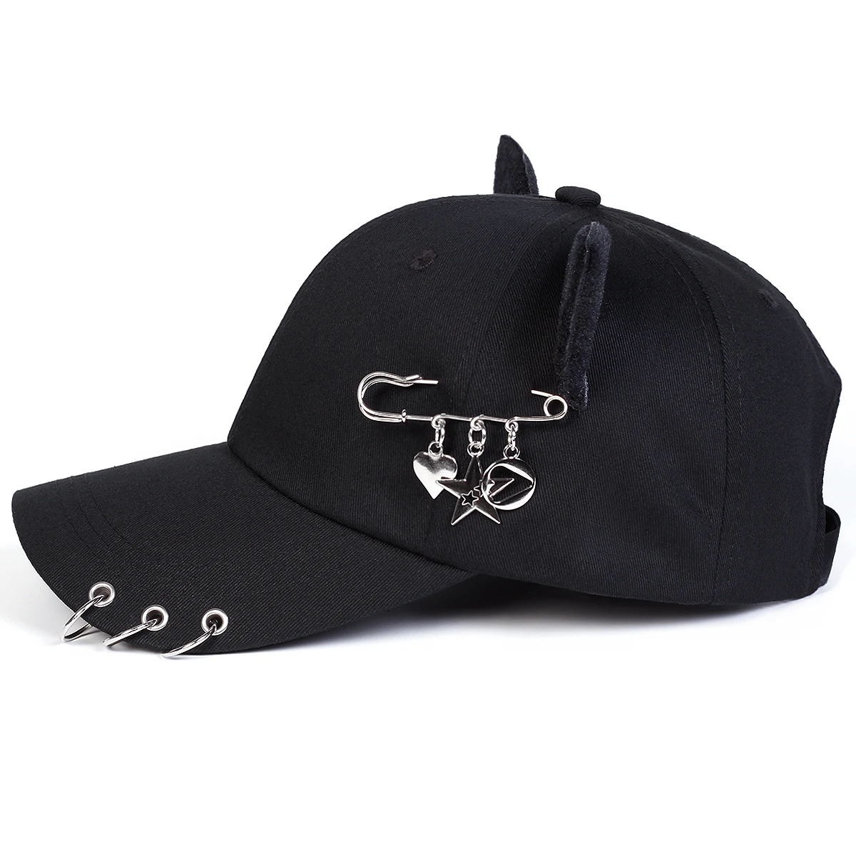 Unisex Cat Ear Pin Love Baseball Caps Spring Autumn Outdoor Adjustable Casual Hats Sunscreen Hat Sports Cap