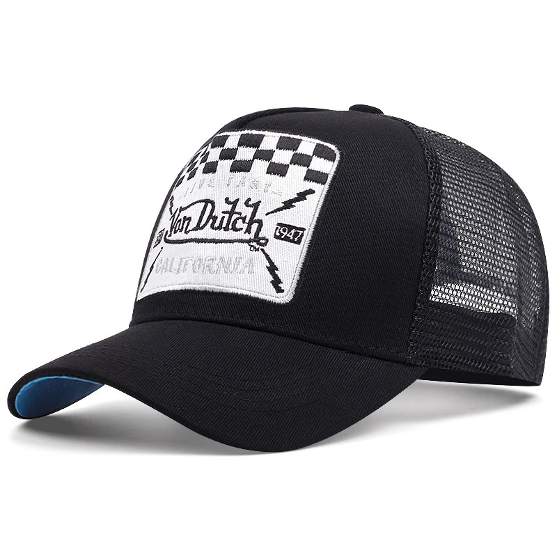 Casual fashion VON Baseball Cap Breathable shade Alphabet embroidery Sunblock Mesh Embroidered DUTCH Trucker Hat