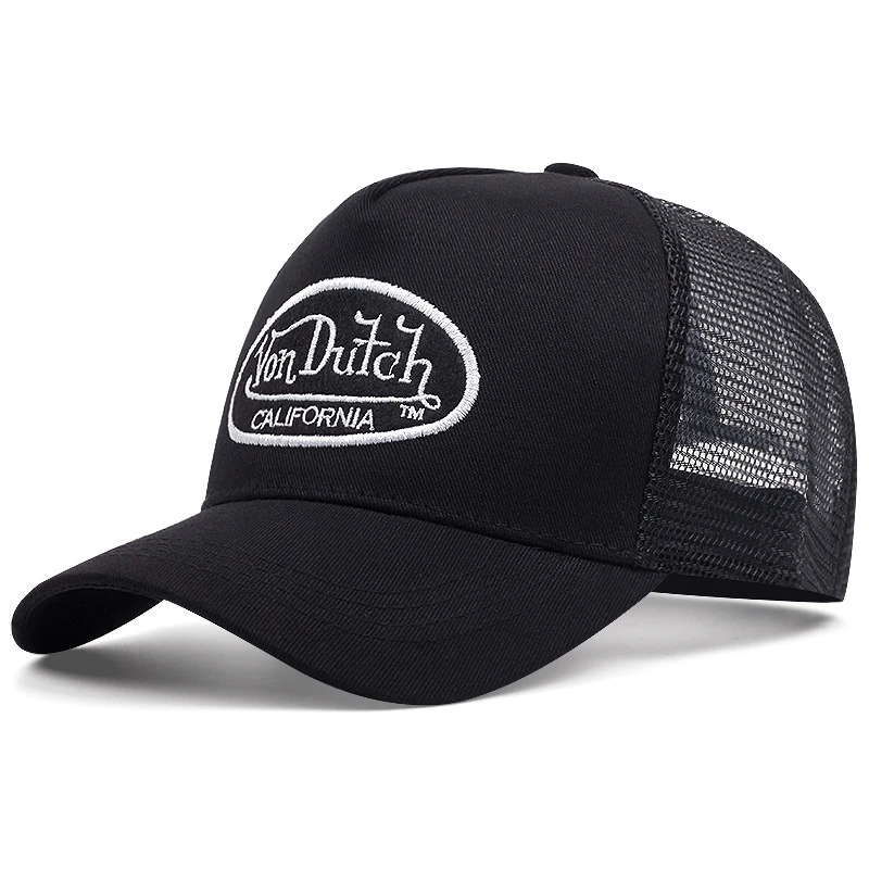 Casual fashion VON Baseball Cap Breathable shade Alphabet embroidery Sunblock Mesh Embroidered DUTCH Trucker Hat
