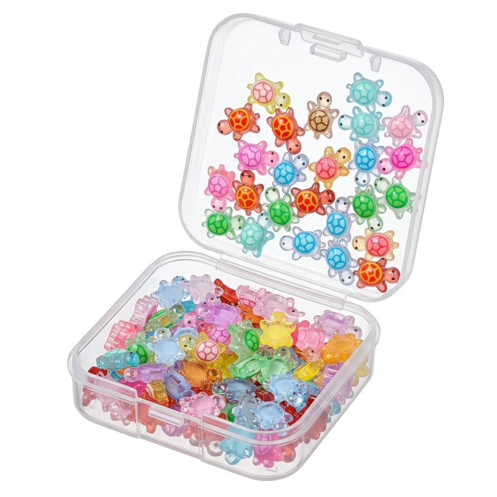 100pcs Mini Glowing Turtles Safe Eco-Friendly Resin Cute Nail Art Decorations Cartoon Luminescent for DIY Crafts And Manicure