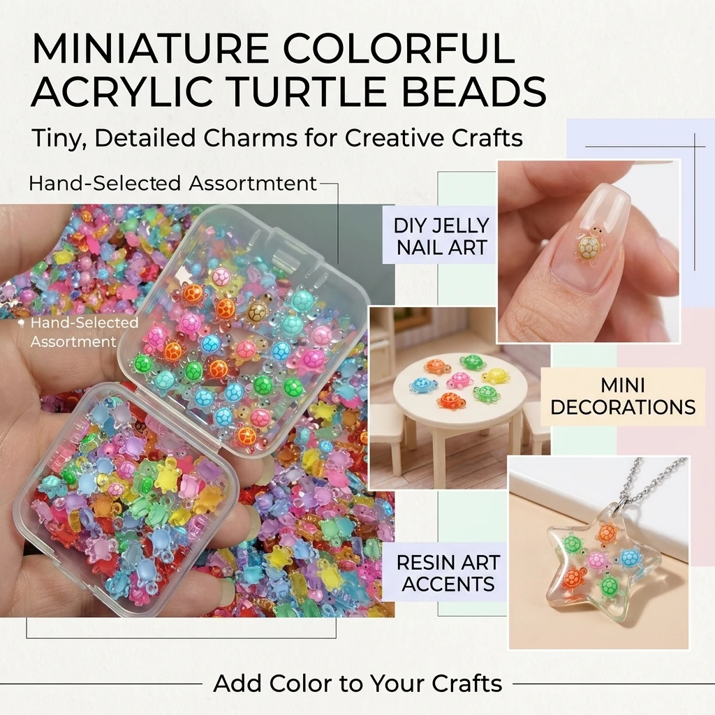 100pcs Mini Glowing Turtles Safe Eco-Friendly Resin Cute Nail Art Decorations Cartoon Luminescent for DIY Crafts And Manicure