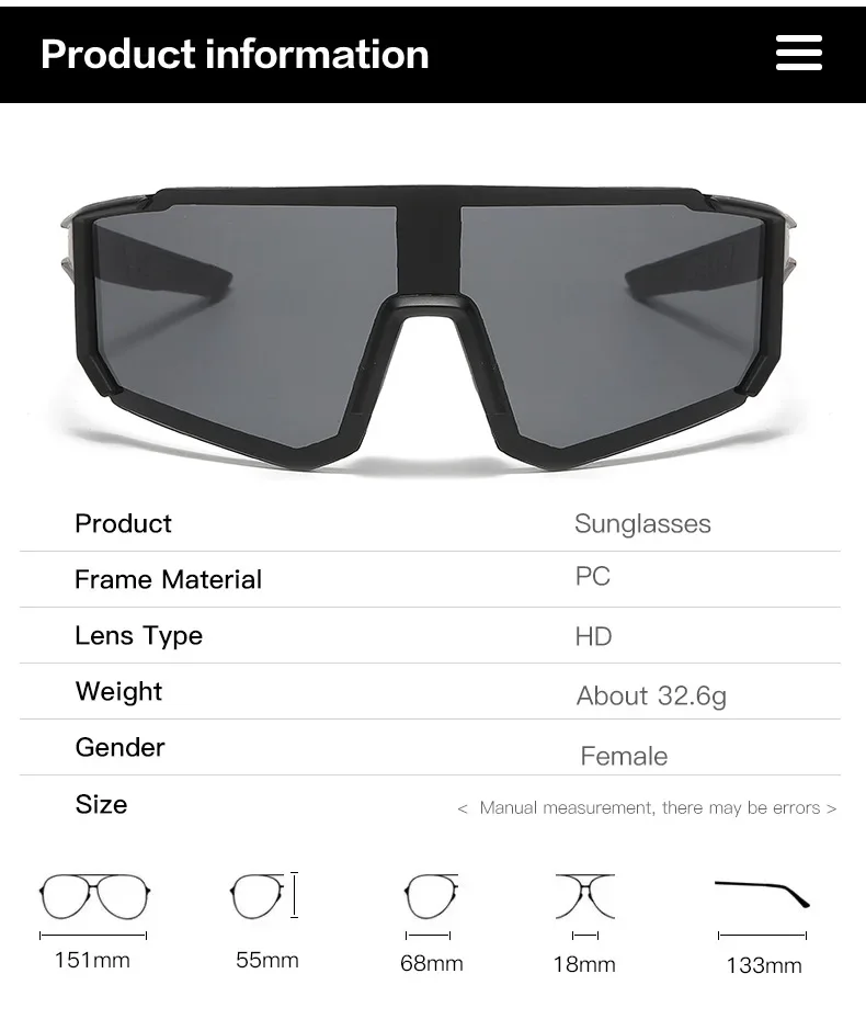 Outdoor Sports Sunglasses for Men Lightweight Oversized Male Shades Cycling Driving Fishing Fashion Mirror Sun Glasses Women