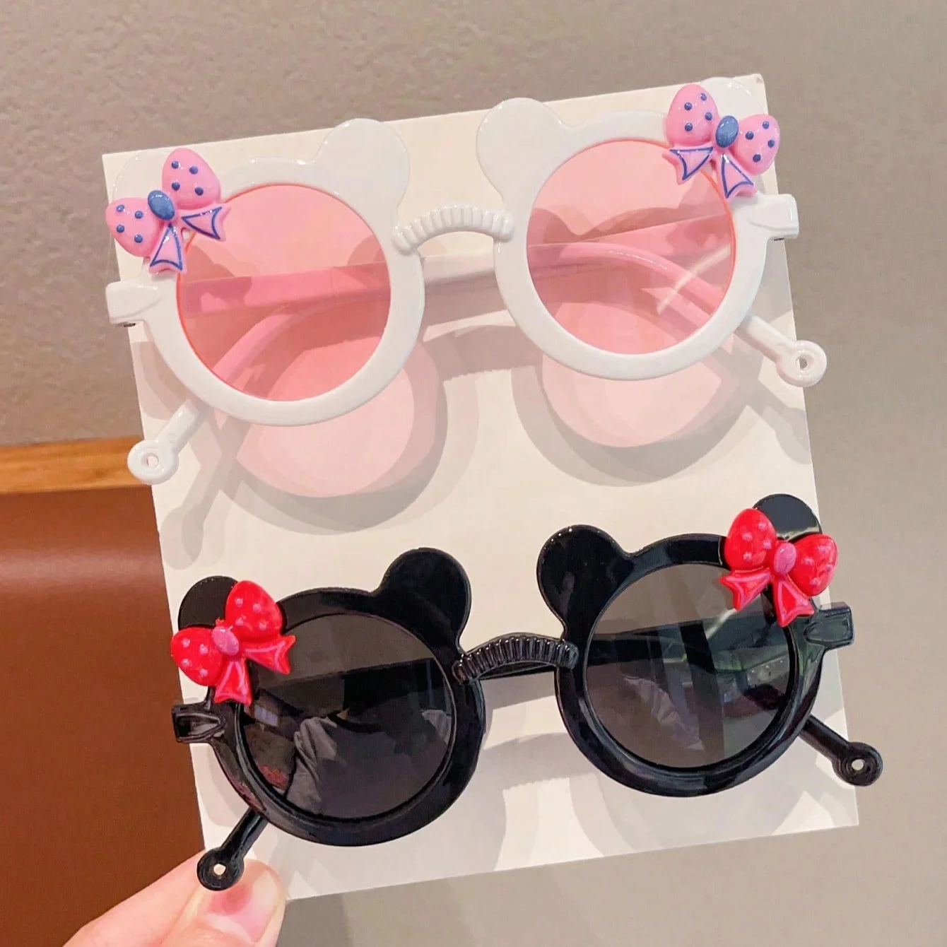 2/3Pcs Boy Girl Cute Bear Frame Bowknot Kids Children Fashion Glasses Eyewear