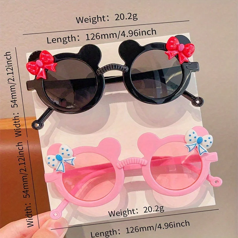 2/3Pcs Boy Girl Cute Bear Frame Bowknot Kids Children Fashion Glasses Eyewear