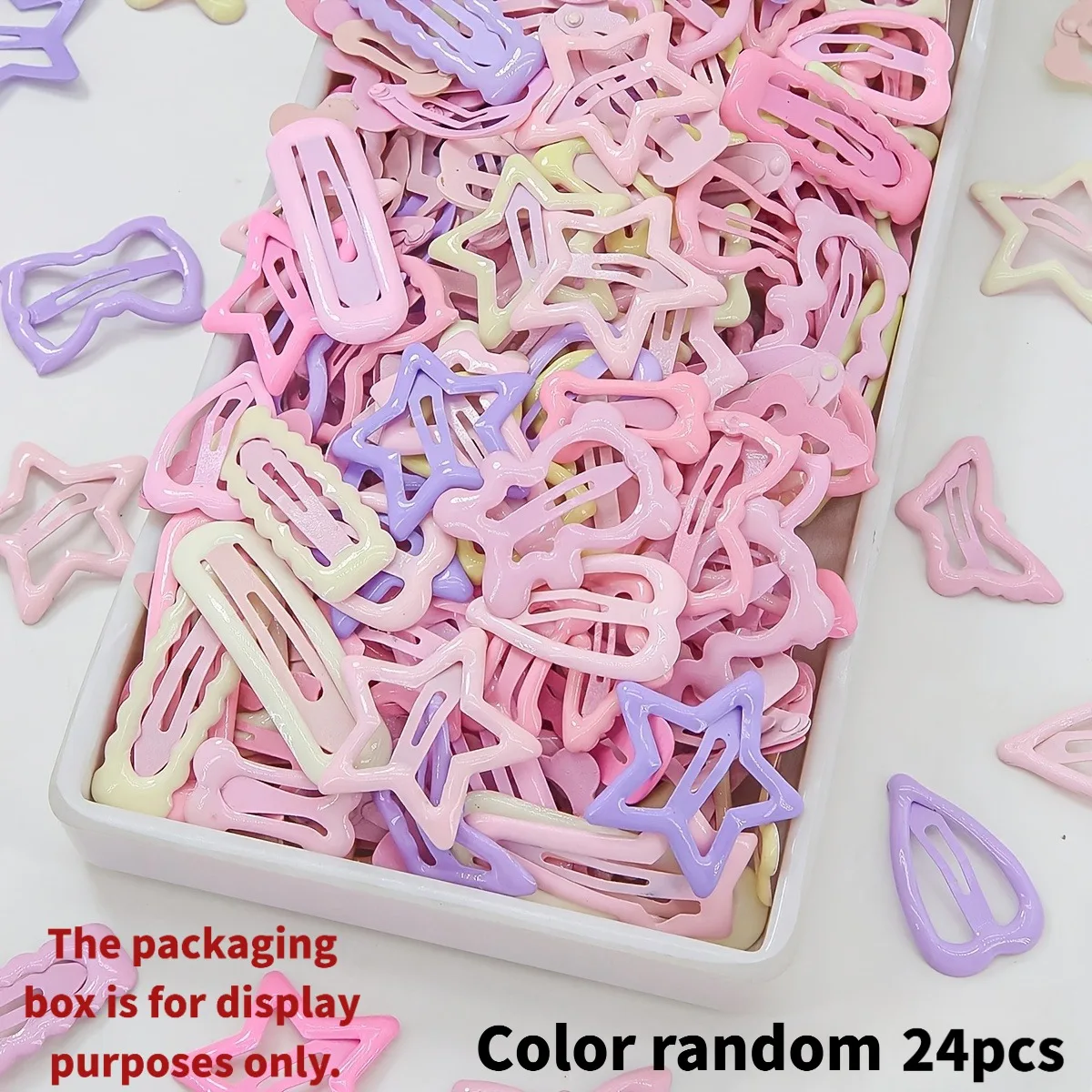 8/16/24/32 Pieces of Pink and Purple Lace-Trimmed Side Clips in Random Colors and Styles | Sweet Style – Valentine’s Day