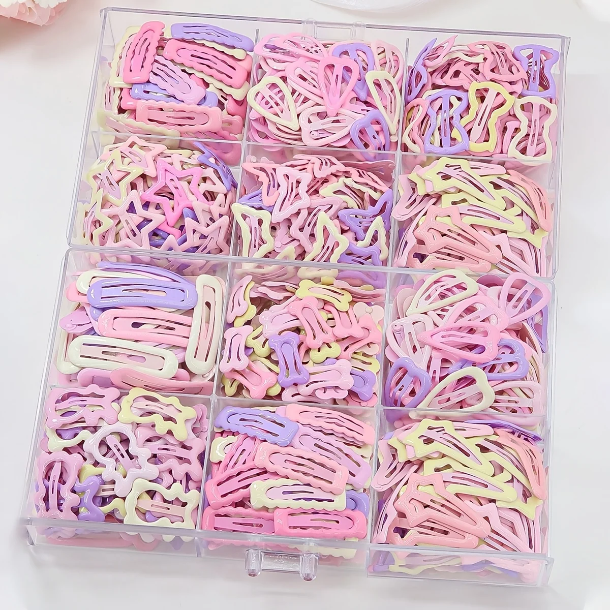 8/16/24/32 Pieces of Pink and Purple Lace-Trimmed Side Clips in Random Colors and Styles | Sweet Style – Valentine’s Day