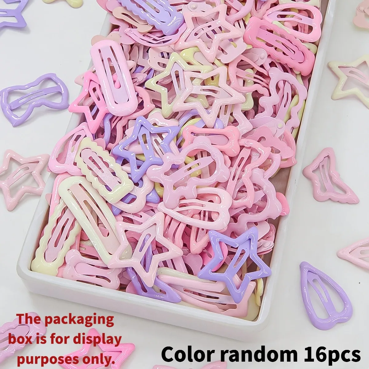 8/16/24/32 Pieces of Pink and Purple Lace-Trimmed Side Clips in Random Colors and Styles | Sweet Style – Valentine’s Day