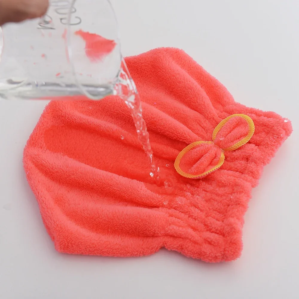 Women Bowtie Quick Drying Hair Cap Microfiber Superfiber Bathing Shower Cap For Spa Bathroom Hair Towel Accessories