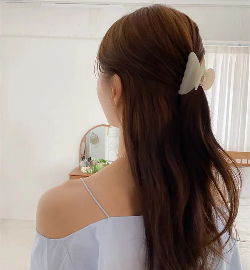 Elegant Acetate Hair Claw Medium Size Sweet Hair Clip Shark Clip Women Hair Accessories Headwear