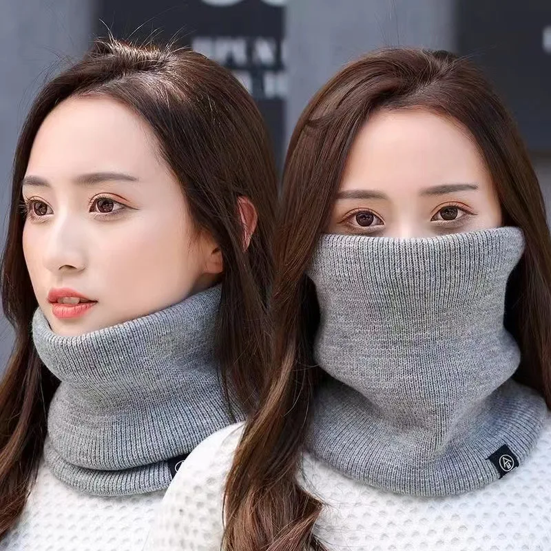 Knitted Neck Warmer Sports Scarf Fashion Soft Women Men Face Cover Winter Skating Running Hiking Scarves Thick Cold-proof Collar