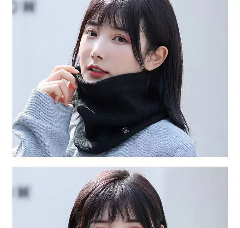 Knitted Neck Warmer Sports Scarf Fashion Soft Women Men Face Cover Winter Skating Running Hiking Scarves Thick Cold-proof Collar