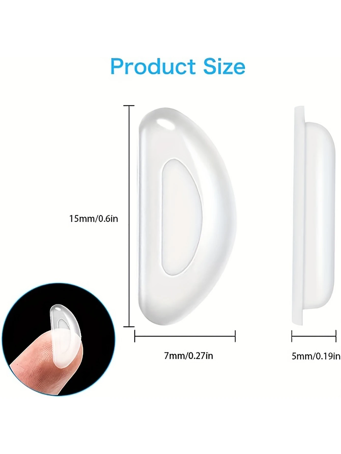 5pairs Eyeglasses Anti Slip Nose Pads Soft Silicone Adhesive Glasses Nose Pads for Plastic Frame Glasses Sunglasses(Black/White)