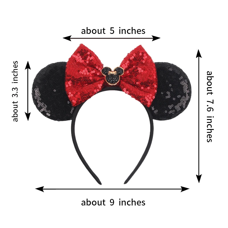 Cute New Mouse Ears Headband Kid Adult Festival Party Sequins 5"Bow Headband Women Baby Girl Party Hair Accessories