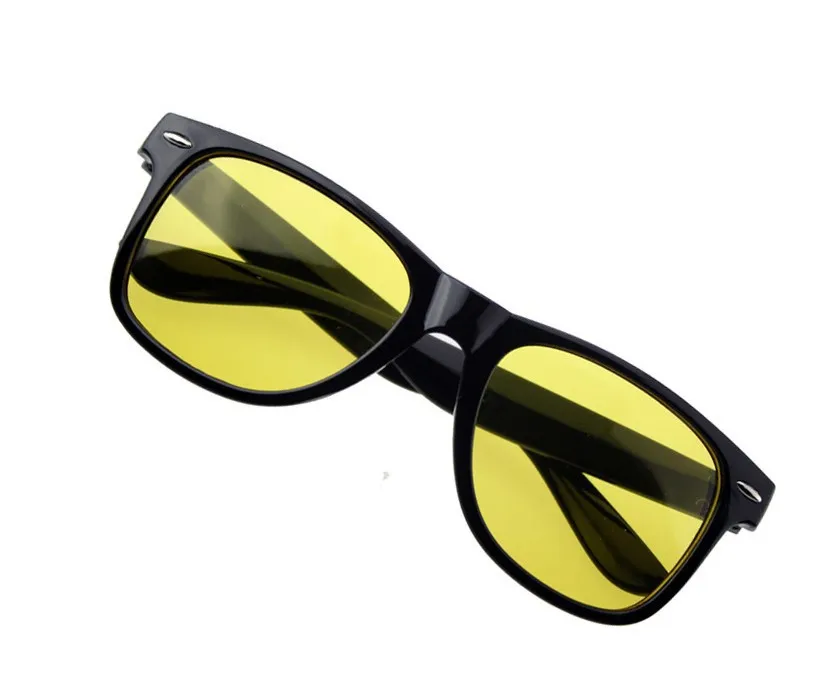 Unisex Square Yellow Lenses Night-Vision Glasses Driving Glasses Men Women Windproof Driving Goggle Sunglasses for Male Women