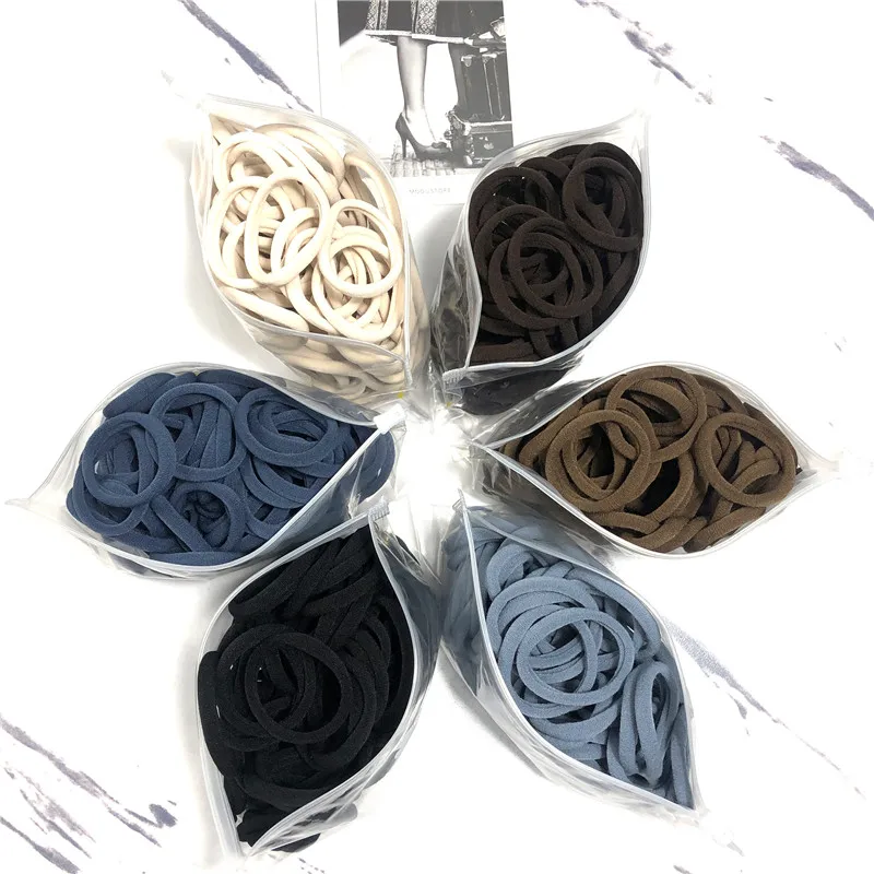 20/50PCS/Set Hair Bands for Women Girl Basic Hair Rubber Ties Ropes 4cm Simple Elastic Headband Hair Accessories Ponytail Holder