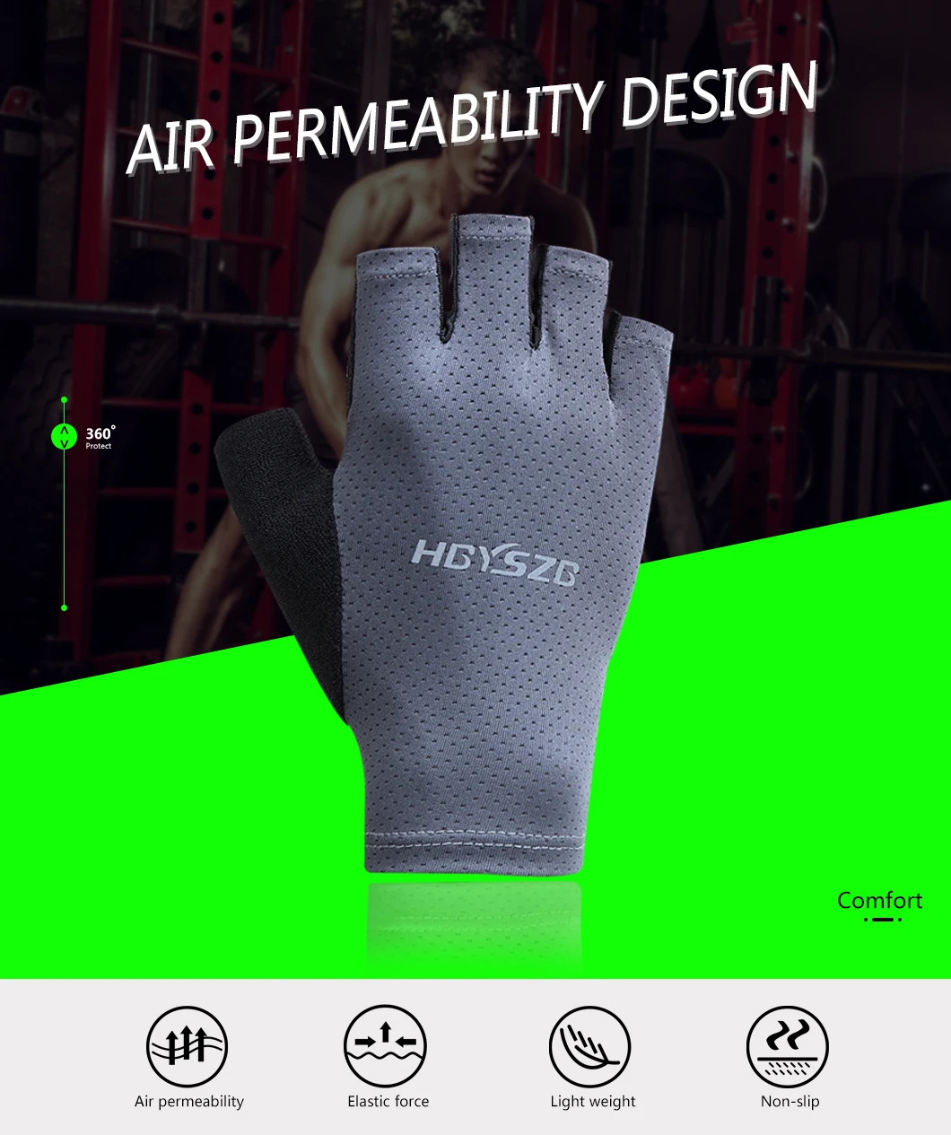 Summer Cycling Gloves Fingerless Fitness Fishing Women Men Spring Gym Breathable Non-slip Yoga Elastic Sport Bicycle Gloves