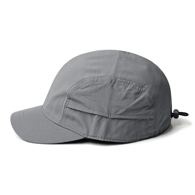 Short-Brimmed Solid Color Baseball Cap Lightweight Quick-Dry Polyester Adjustable Buckle Closure Sun Protection Breathable Brim