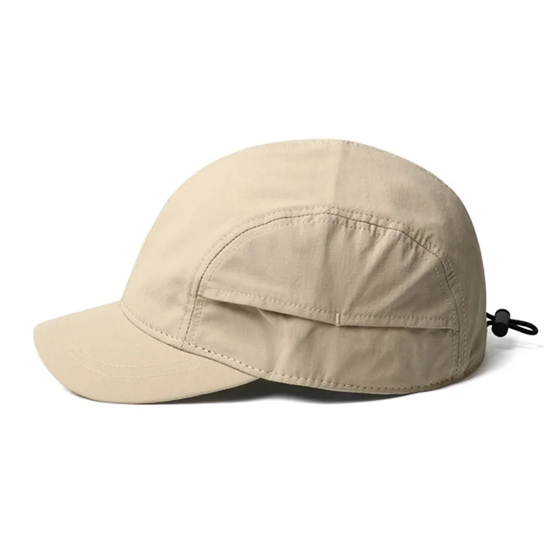 Short-Brimmed Solid Color Baseball Cap Lightweight Quick-Dry Polyester Adjustable Buckle Closure Sun Protection Breathable Brim