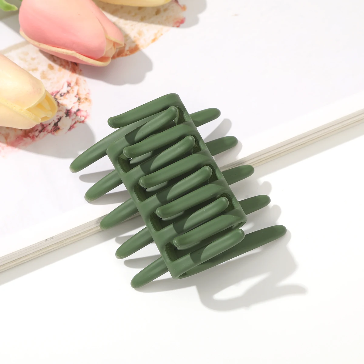 AWAYTR 11 Colors Double Sided Hair Clip Hair Comb For Women Frosted Toothed Non-slip Comb Black Ponytail Hairpin Hair Accessorie