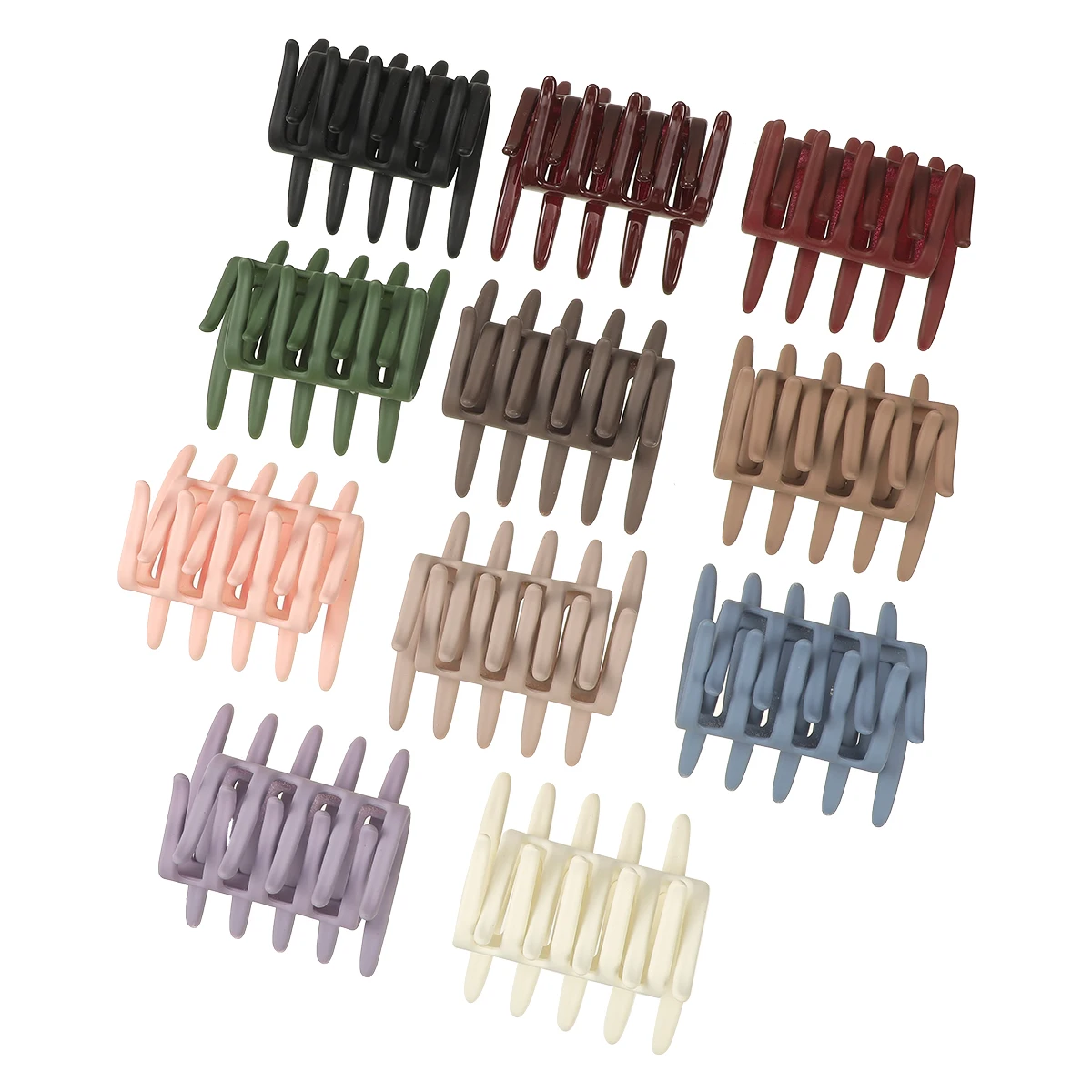 AWAYTR 11 Colors Double Sided Hair Clip Hair Comb For Women Frosted Toothed Non-slip Comb Black Ponytail Hairpin Hair Accessorie