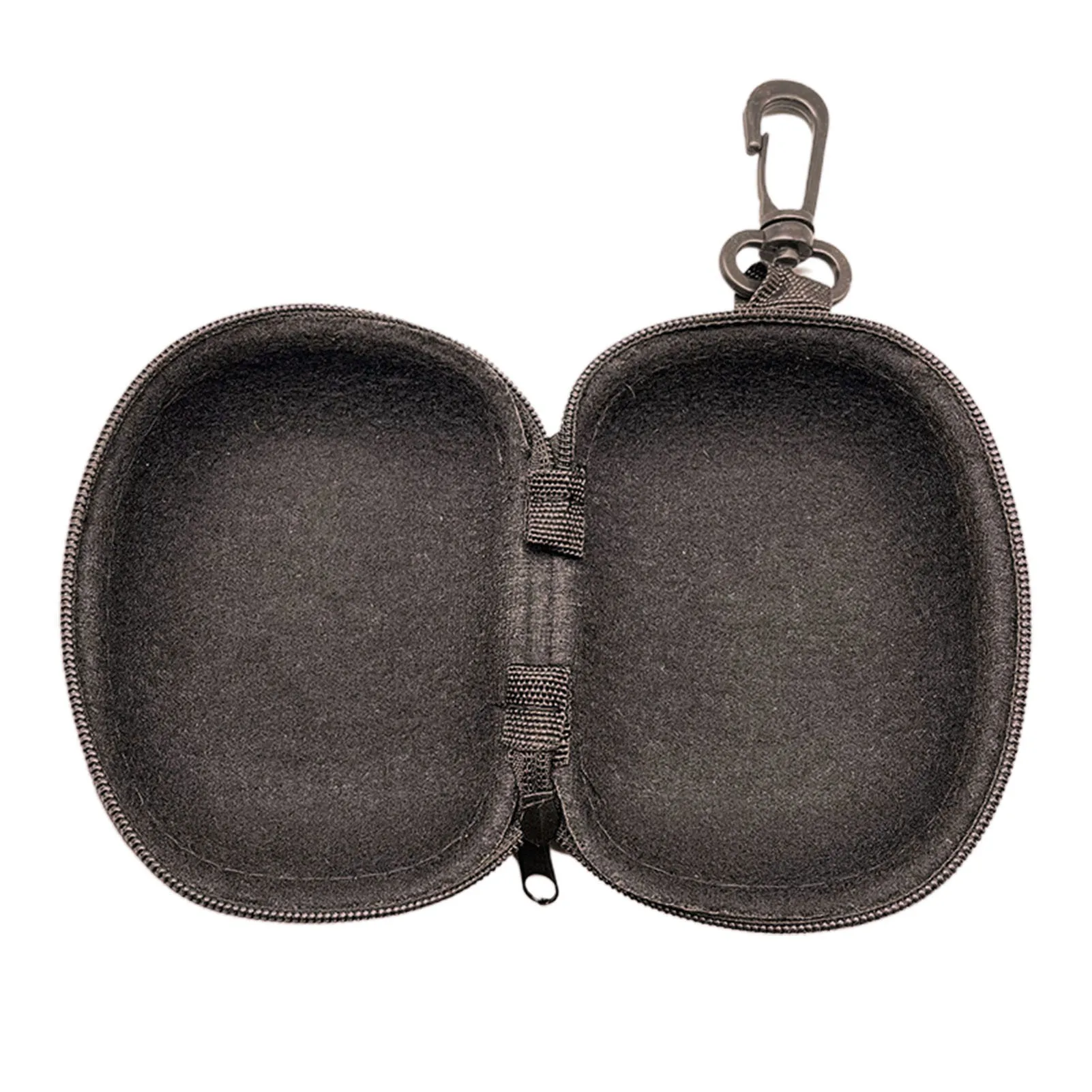 Foldable Glasses Case Black Zipper Hard Eyeglass Storage Box with Hook for Sunglasses Travel Protection for Men Women