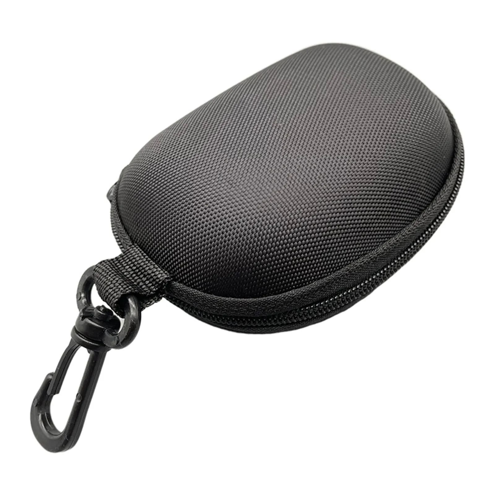 Foldable Glasses Case Black Zipper Hard Eyeglass Storage Box with Hook for Sunglasses Travel Protection for Men Women