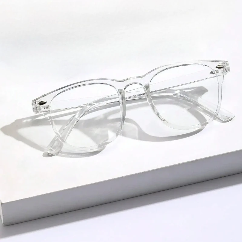Transparent Square Plastic Frame Trendy Anti-Blue Light Clear Glasses for Back To School Clothing Accessories