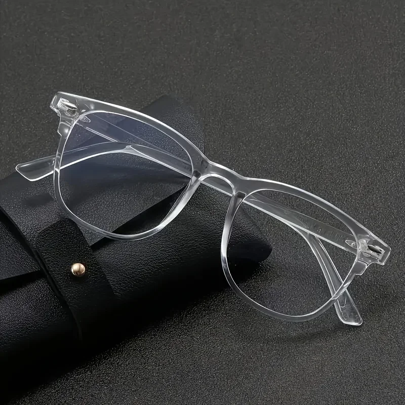 Transparent Square Plastic Frame Trendy Anti-Blue Light Clear Glasses for Back To School Clothing Accessories