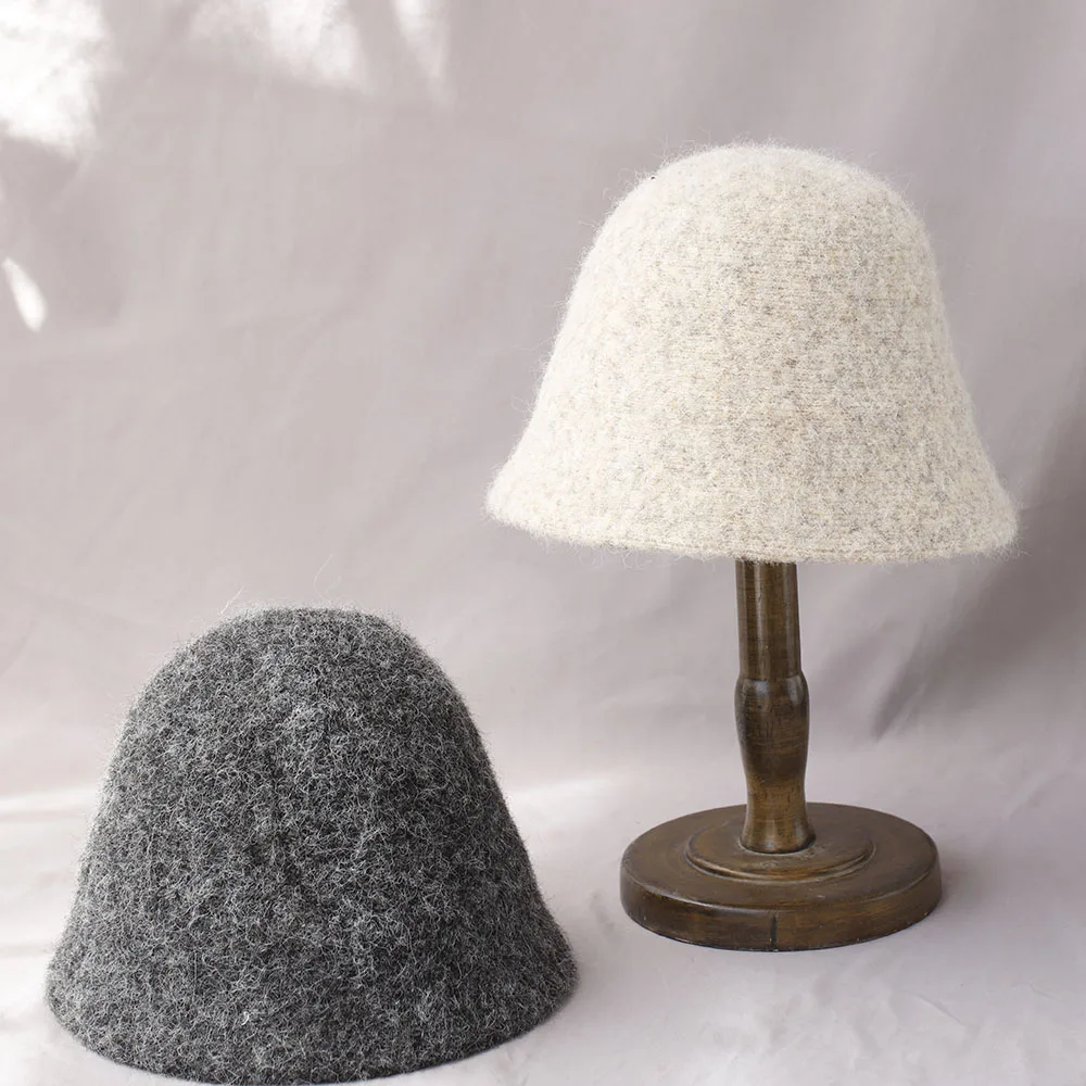 2025 New Autumn Winter Wool Bucket Hat Women Fashion Vintage Fisherman Hats Versatile Cap Spring Felt Hat 6 Colors Foldable Hat