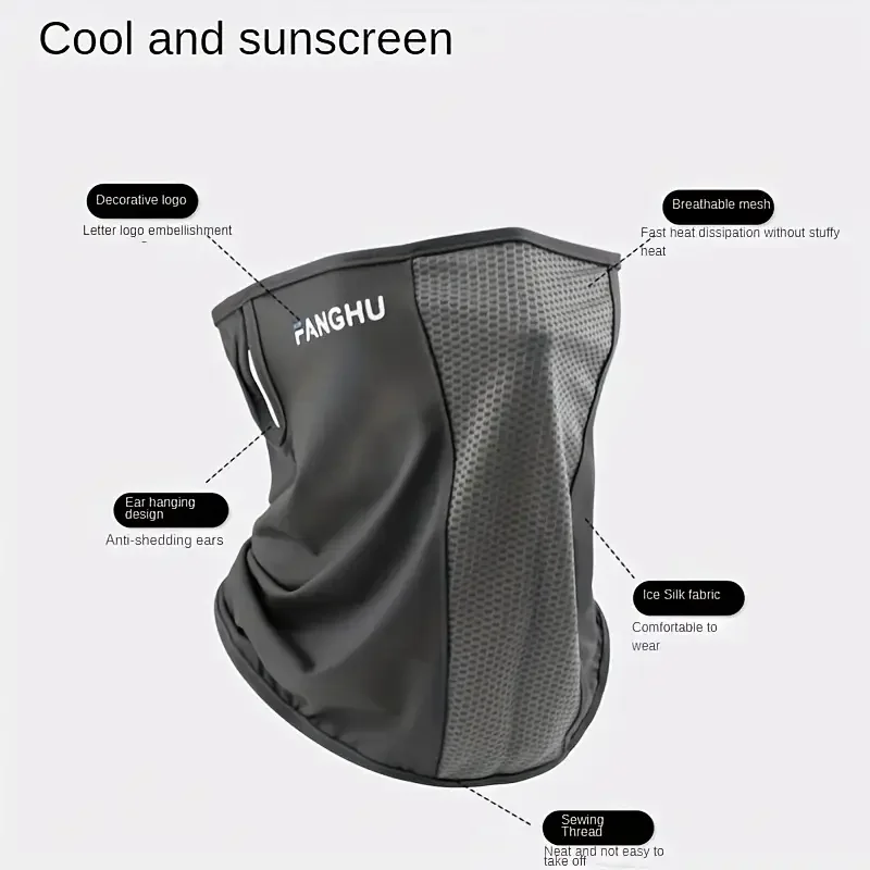 1/2pcs Ice Silk Bandana Breathable Anti-UV Sunscreen Outdoor Hiking Cycling Mask Unisex Cooling Quick Dry Head Wrap Face Scarf