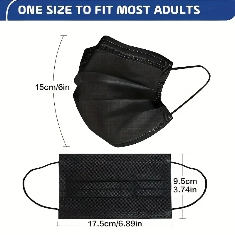 50-200pc Disposable Face Masks 3-Layer Breathable Anti-Dust Protective Masks Daily Travel Work Use Mask Facial Care Accessory
