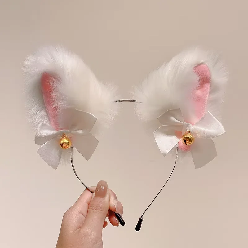 1/6/10pcs Plush Bell Cat Ear Headband for Women Fashion Girls Headband Party Cosplay Hair Band Hair Accessories