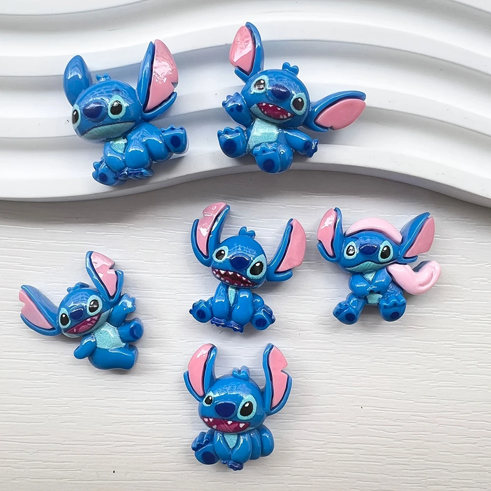6pcs/lot Stitch Resin Hair Clip Accessories DIY Phone Case Hair Clip Head Rope Hat Hole Shoes Gift Accessory(6pcs random)