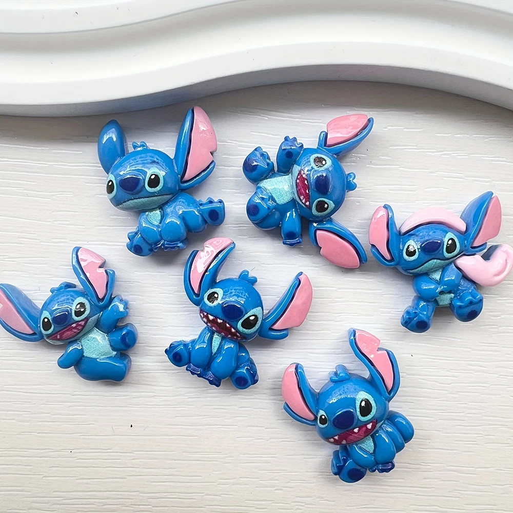 6pcs/lot Stitch Resin Hair Clip Accessories DIY Phone Case Hair Clip Head Rope Hat Hole Shoes Gift Accessory(6pcs random)
