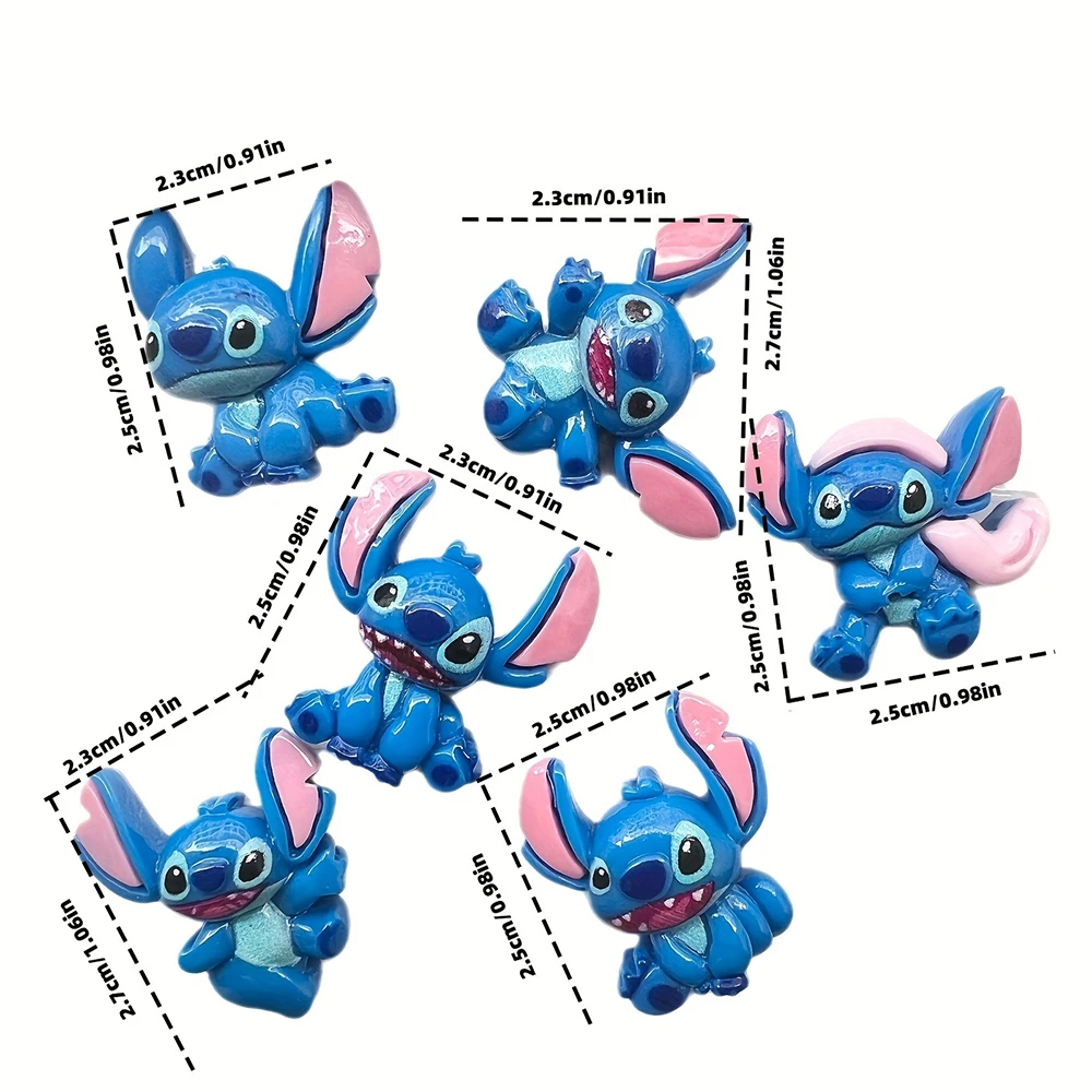 6pcs/lot Stitch Resin Hair Clip Accessories DIY Phone Case Hair Clip Head Rope Hat Hole Shoes Gift Accessory(6pcs random)