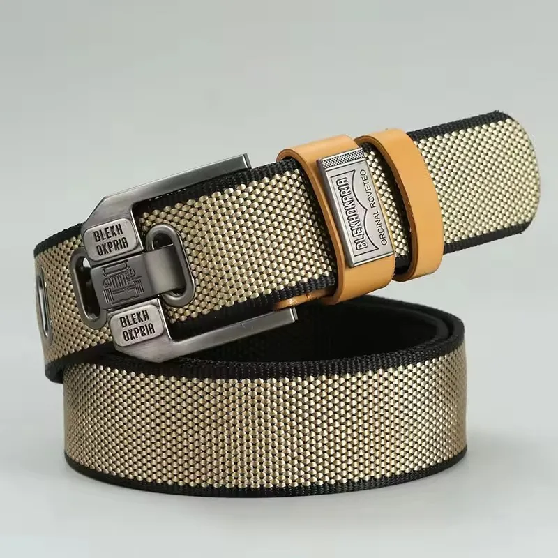 New Fashion Men's Pin Buckle Youth Overalls Canvas Waistband Belt Casual Retro Decorative Belt Fashion High-Quality Webbing Belt