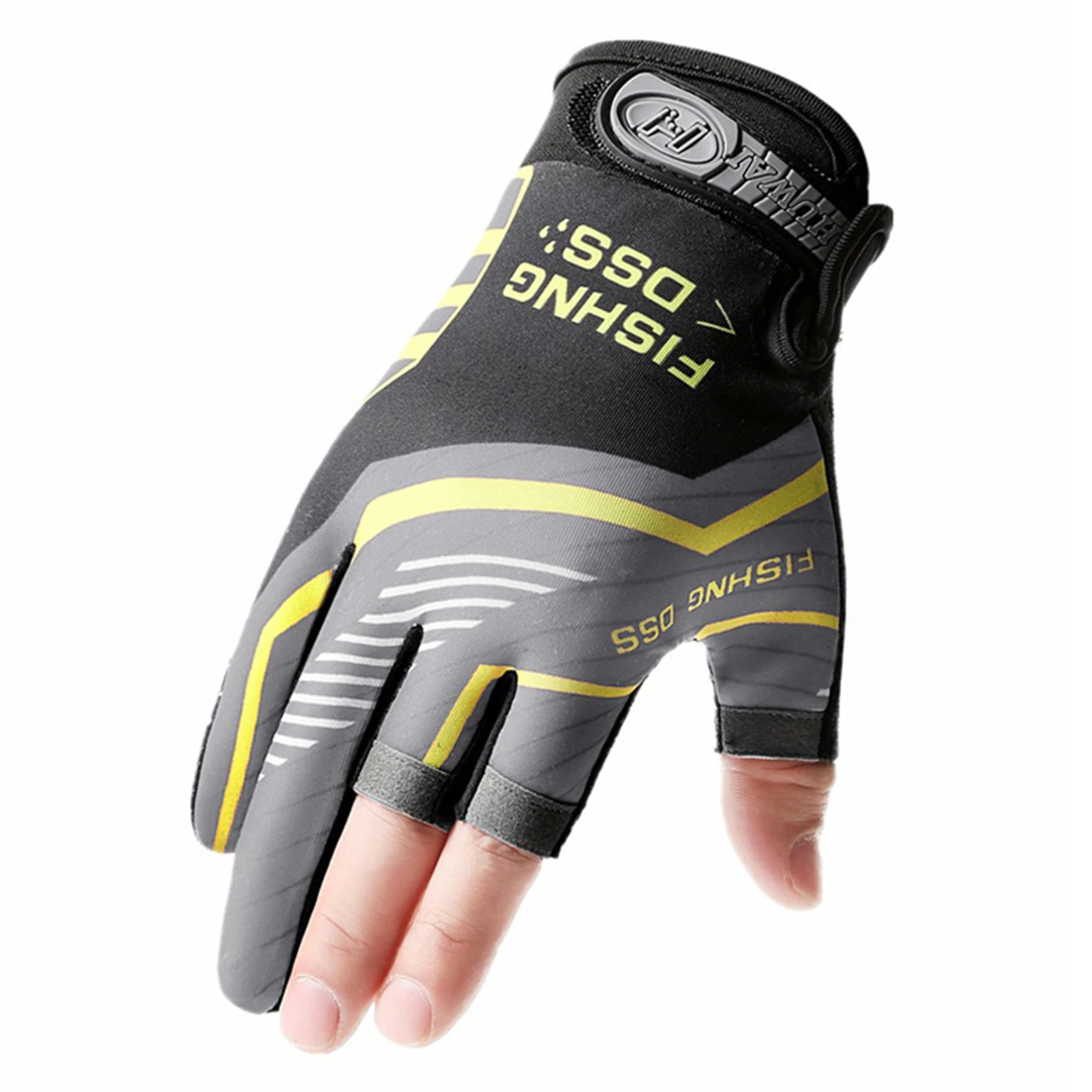 Fishing Cycling Gloves Men Summer Three Finger Cut Gloves for Fishing Sun Protection Male Anti-Slip Drive Breathable Thin Gloves