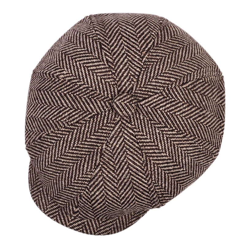 Retro Newsboy Caps Men British Painters Hats Autumn Winter Berets Herringbone Flat Cap Hip Hop Berets