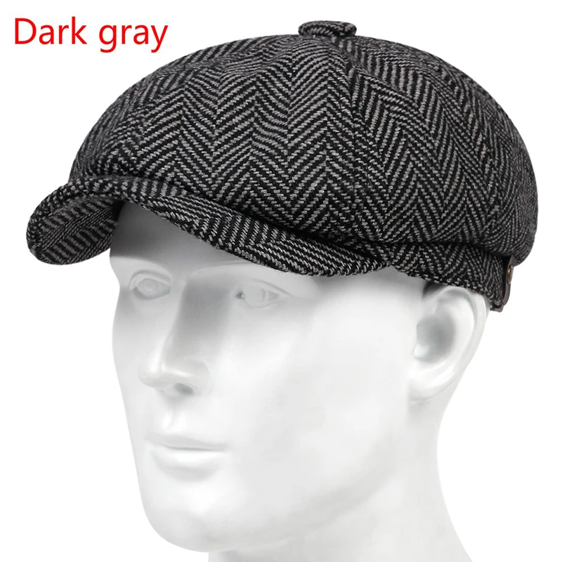Retro Newsboy Caps Men British Painters Hats Autumn Winter Berets Herringbone Flat Cap Hip Hop Berets