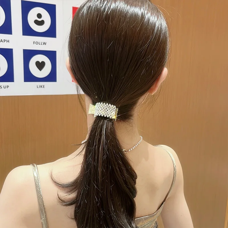 Fashion Irregular Metal Hair Claw Clip Women Shiny Rhinestone High Ponytail Shark Hairpins for Girls Hair Accessories Headwear